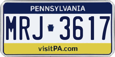 PA license plate MRJ3617