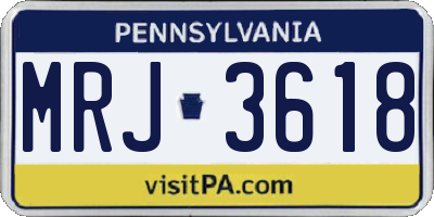 PA license plate MRJ3618