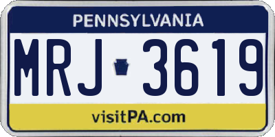 PA license plate MRJ3619