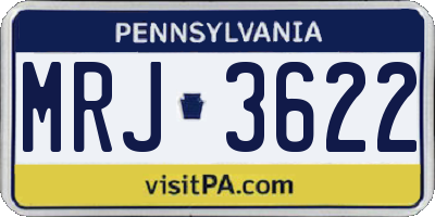 PA license plate MRJ3622