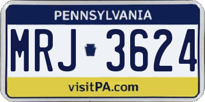 PA license plate MRJ3624