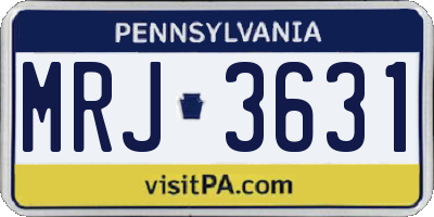 PA license plate MRJ3631
