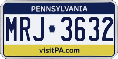 PA license plate MRJ3632