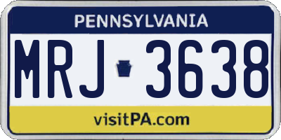 PA license plate MRJ3638