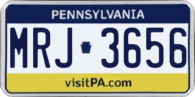 PA license plate MRJ3656