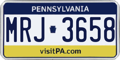 PA license plate MRJ3658