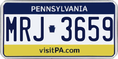 PA license plate MRJ3659