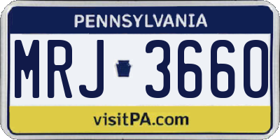 PA license plate MRJ3660