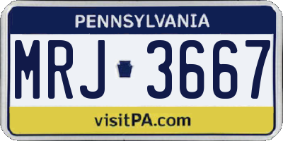 PA license plate MRJ3667