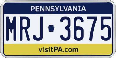 PA license plate MRJ3675