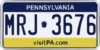 PA license plate MRJ3676