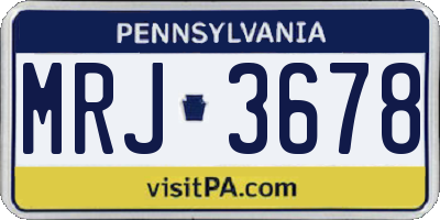 PA license plate MRJ3678