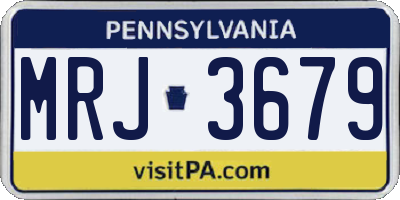 PA license plate MRJ3679