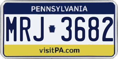 PA license plate MRJ3682