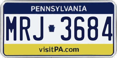 PA license plate MRJ3684