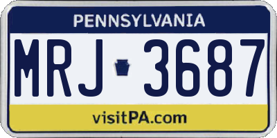 PA license plate MRJ3687