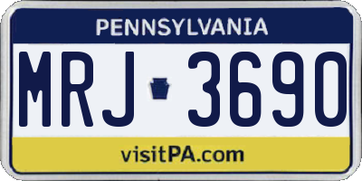 PA license plate MRJ3690