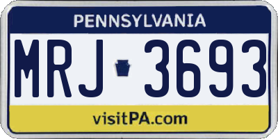 PA license plate MRJ3693