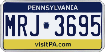 PA license plate MRJ3695
