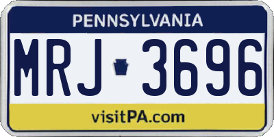 PA license plate MRJ3696