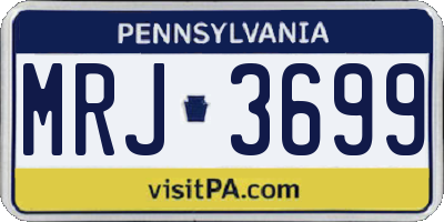 PA license plate MRJ3699