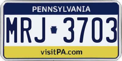 PA license plate MRJ3703