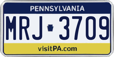 PA license plate MRJ3709