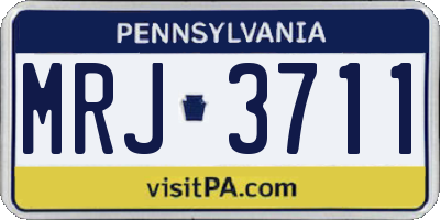 PA license plate MRJ3711