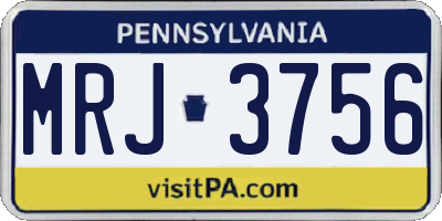 PA license plate MRJ3756