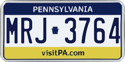 PA license plate MRJ3764