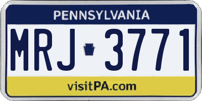 PA license plate MRJ3771