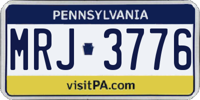 PA license plate MRJ3776