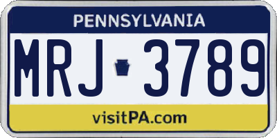 PA license plate MRJ3789