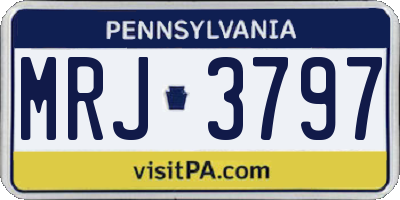 PA license plate MRJ3797