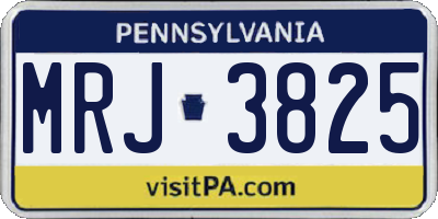 PA license plate MRJ3825