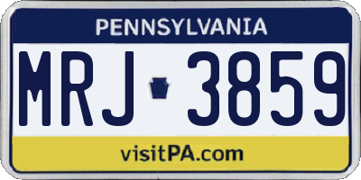 PA license plate MRJ3859