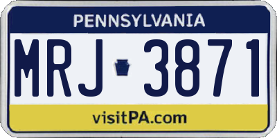 PA license plate MRJ3871