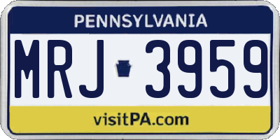 PA license plate MRJ3959