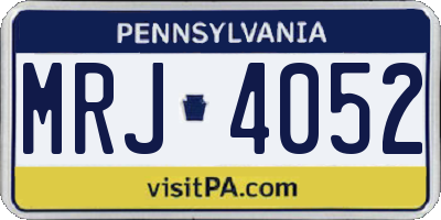 PA license plate MRJ4052