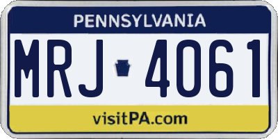 PA license plate MRJ4061