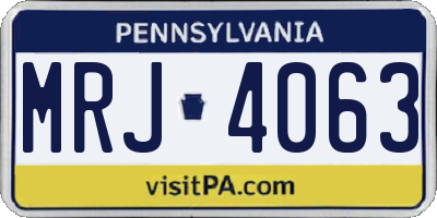 PA license plate MRJ4063