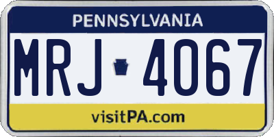 PA license plate MRJ4067