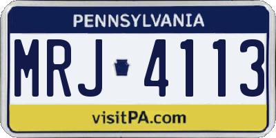 PA license plate MRJ4113