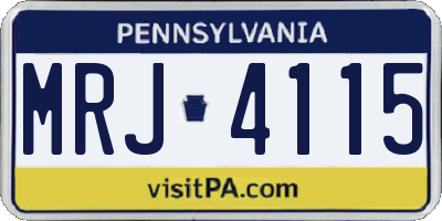 PA license plate MRJ4115