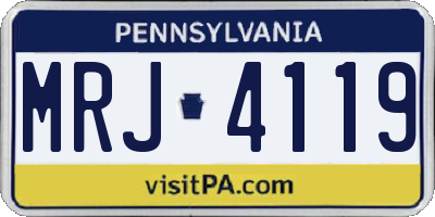 PA license plate MRJ4119