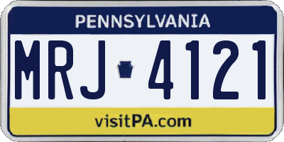 PA license plate MRJ4121