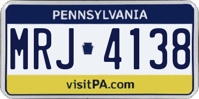 PA license plate MRJ4138