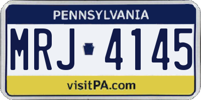 PA license plate MRJ4145
