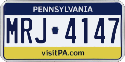 PA license plate MRJ4147