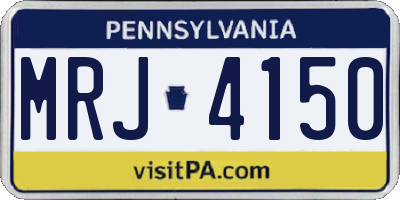 PA license plate MRJ4150